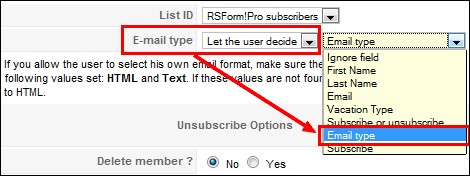 RSForm!Pro Constnt Contact email plugin